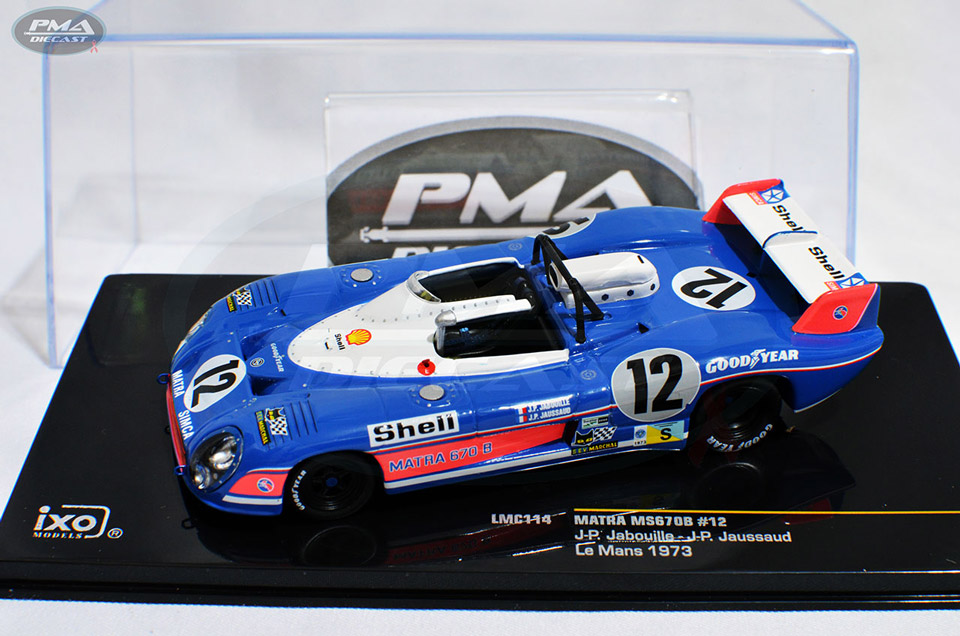 JEAN-PIERRE JABOUILLE, JEAN-PIERRE JAUSSAUD 1973 EQUIPE MATRA-SIMCA SHELL MATRA-SIMCA MS670B 1:43